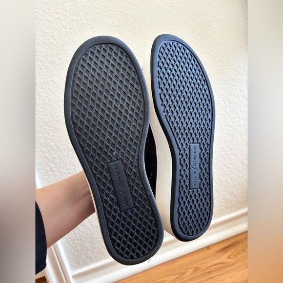 Donald J Pliner Cory Elastic Knit Platform Slip On Sneakers in Navy - Picture 3 of 5